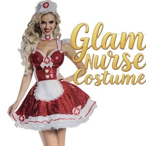 SEXY GLAM Nurse Cosplay Costume adult Small(4-6)